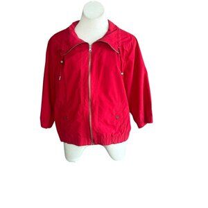 Croft & Barrow Red Lightweight Zip Up Utility Jacket Size XL